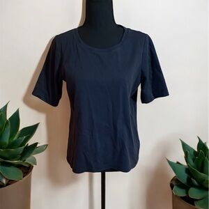 Llbean medium petite black tshirt cotton